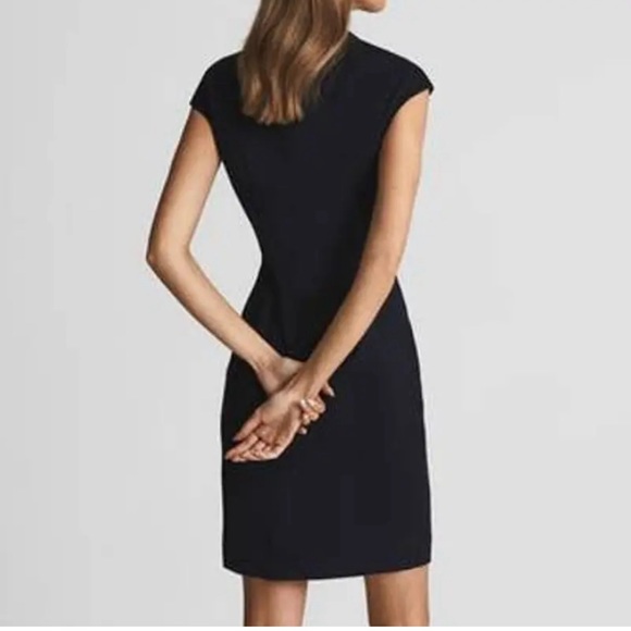 Reiss Women's Black Hayes Cap Sleeve Dress Size 4 New With Tags - Picture 6 of 6